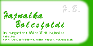hajnalka bolcsfoldi business card