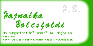 hajnalka bolcsfoldi business card